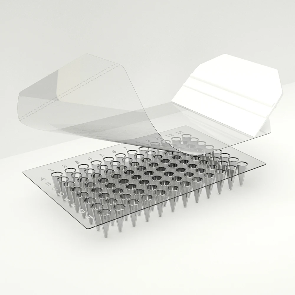
PCR Film Plate 96 Well Microplate Optical Sealing Film Free Full Skirted White Plates Lab Supplies 