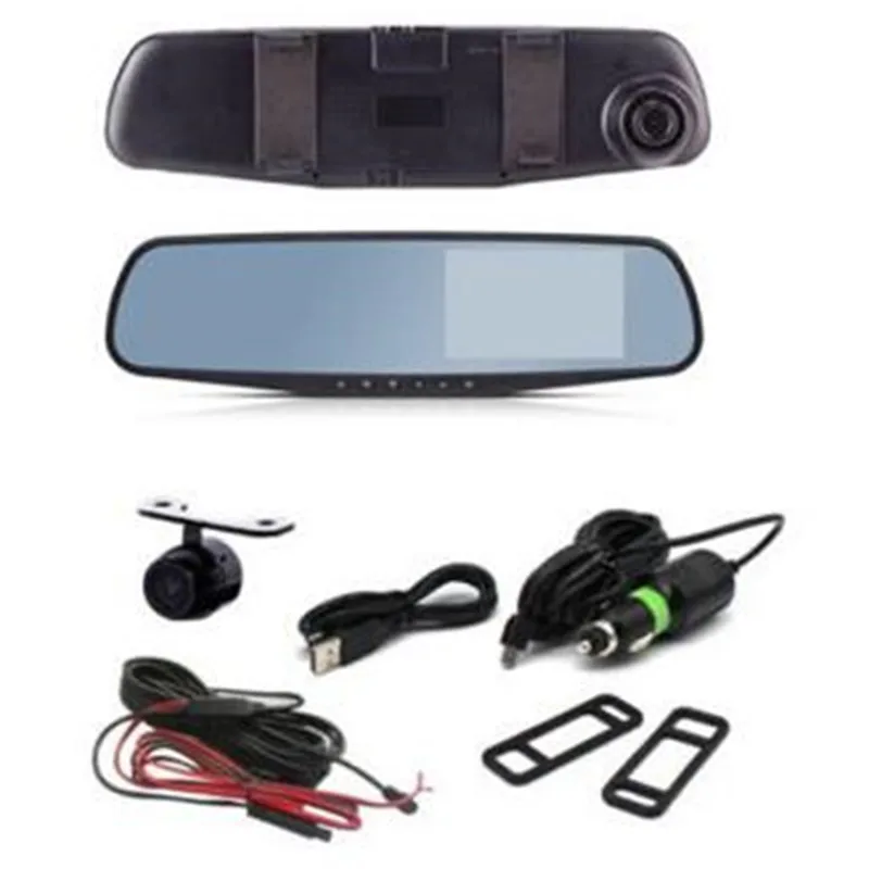 
Hot Selling 4.3inch Dual Lens Dash Cam 1080P Full HD Car Rearview Mirror Camera DVR 