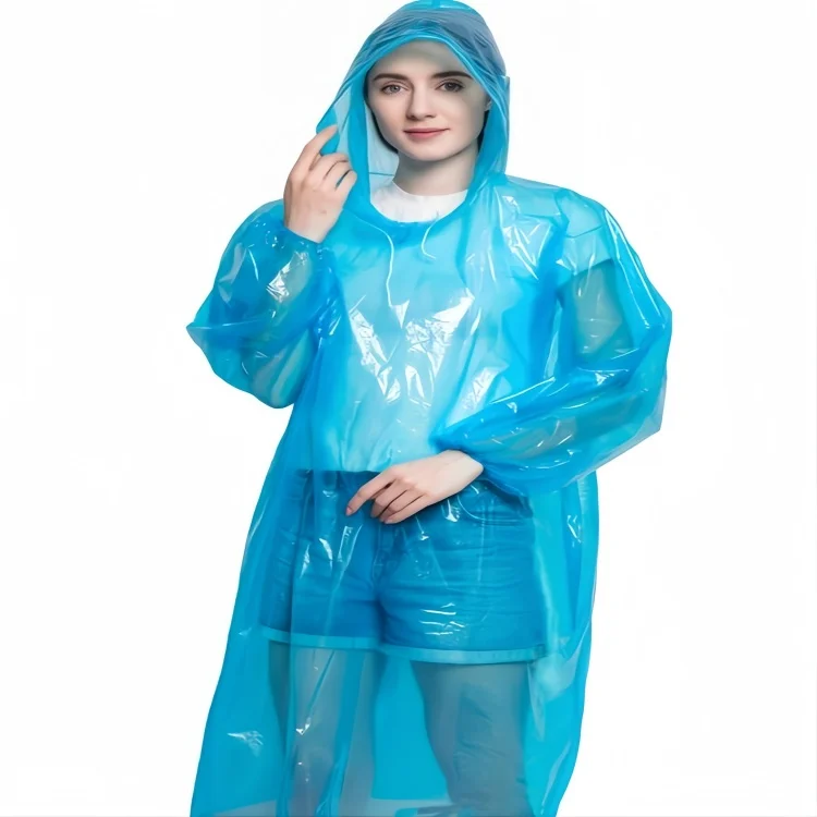 factory Customization LOGO Disposable Waterproof PE Motorcycle Rain Coat Poncho