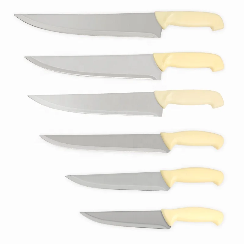 Variety of specification carved flaying stainless steel kitchen butcher knife with pp handle