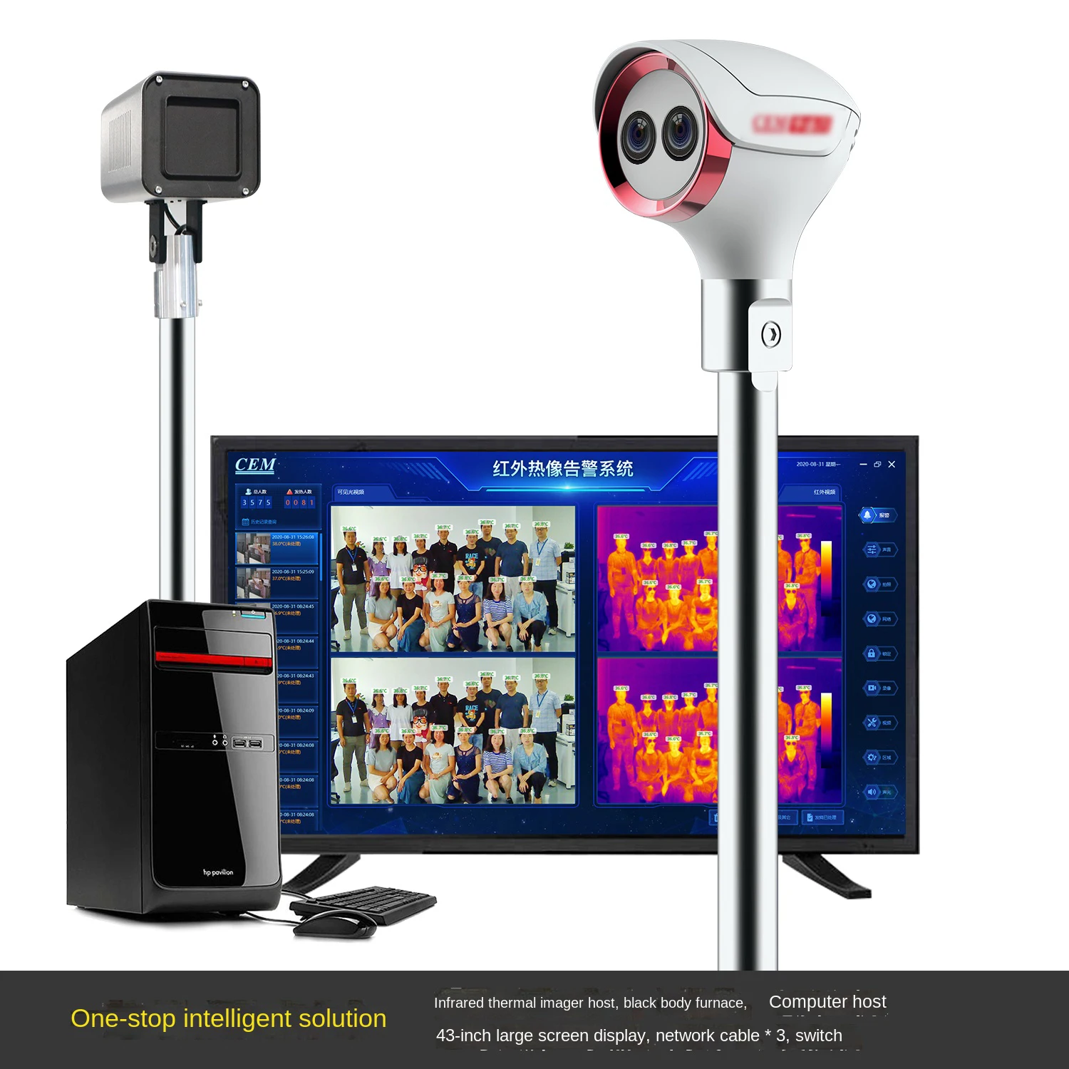 AI-2031 Face Recognition Temperature Anomaly Screening Instrument Thermal Image Thermometer