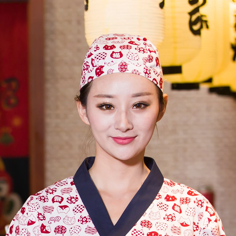 Fanny chase Japanese chef hat cloth sushi restaurant Japanese restaurant izakaya Japanese material work hat headband