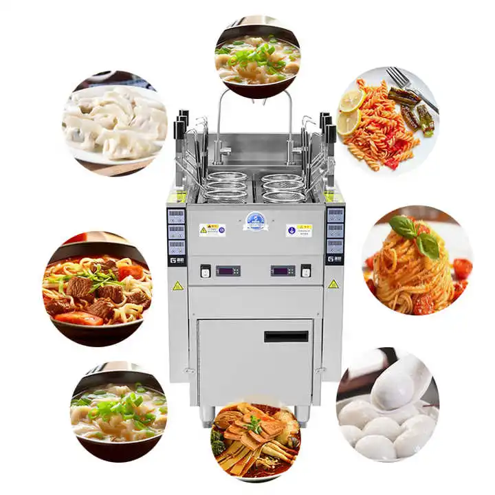 Stainless Steel Noodle Cooking Pot Korean Electric Noodles Cooker Automatic Pasta Cooker 6 Heads Noodle Cooker