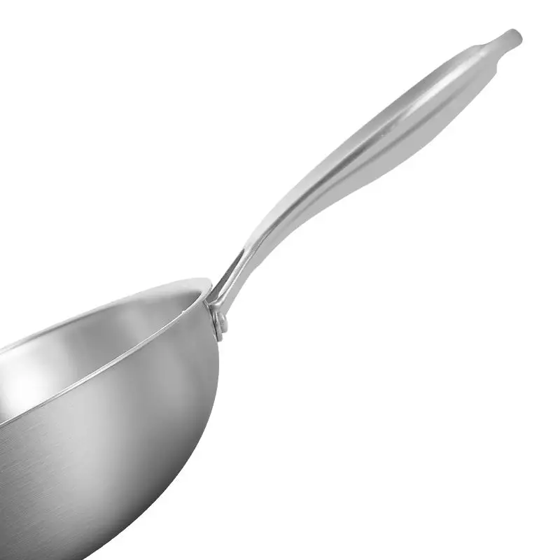 304 stainless steel wok fry pan can be used for induction cooker and gas