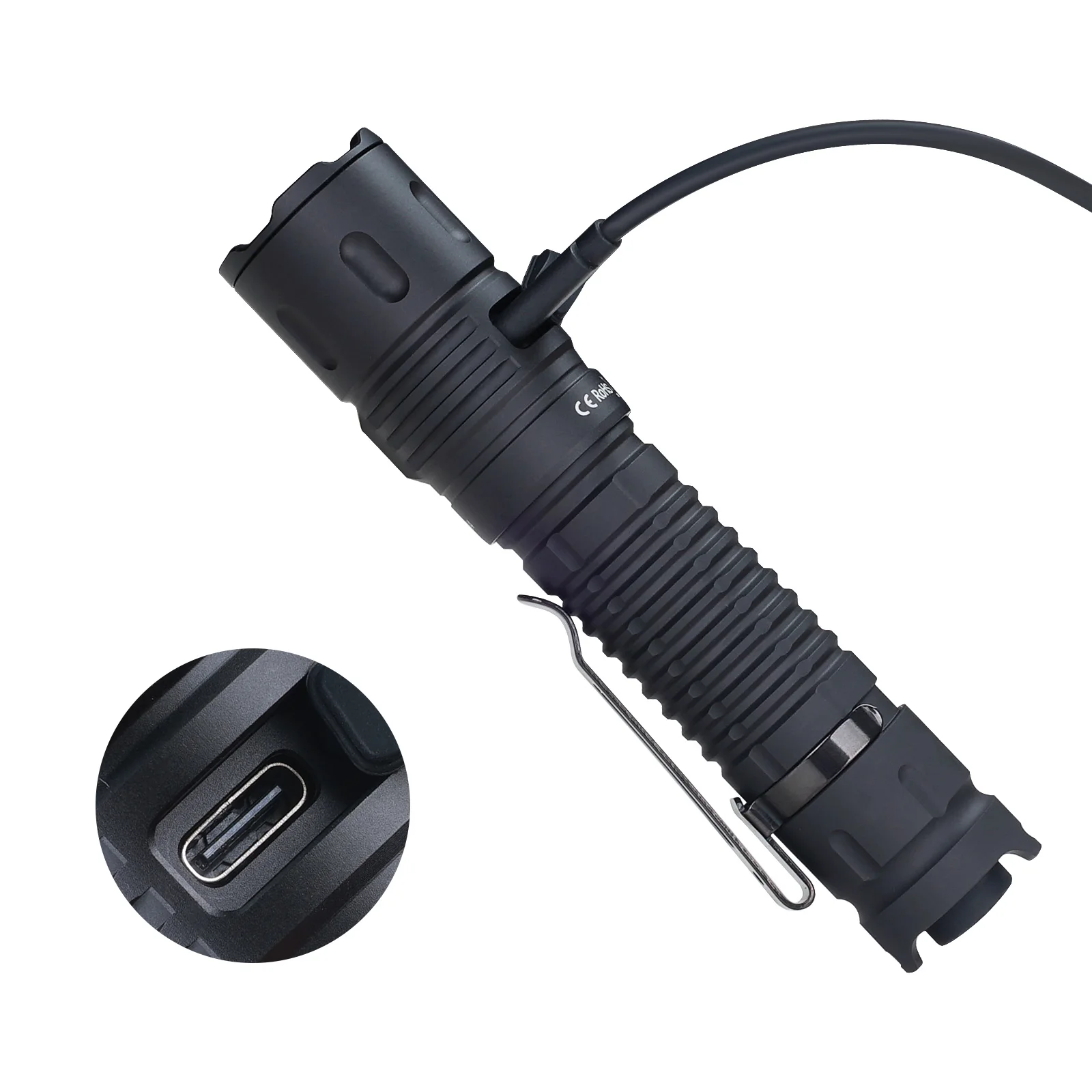 Powerful XHP50D HI 3000lm Throw 295M Tactical EDC Torch IPX8 Waterproof  21700 Rechargeable LED Flashlight