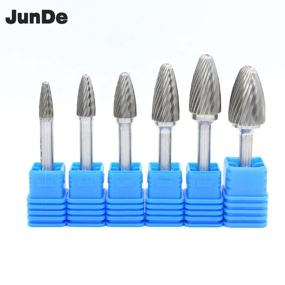 1pcs 6x10mm Tungsten Carbide Rotary Burs Super Nano Blue Coated Double Cut Rotary File Burrs