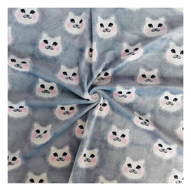 2022 new arrival transfer printed polyester velvet fabric
