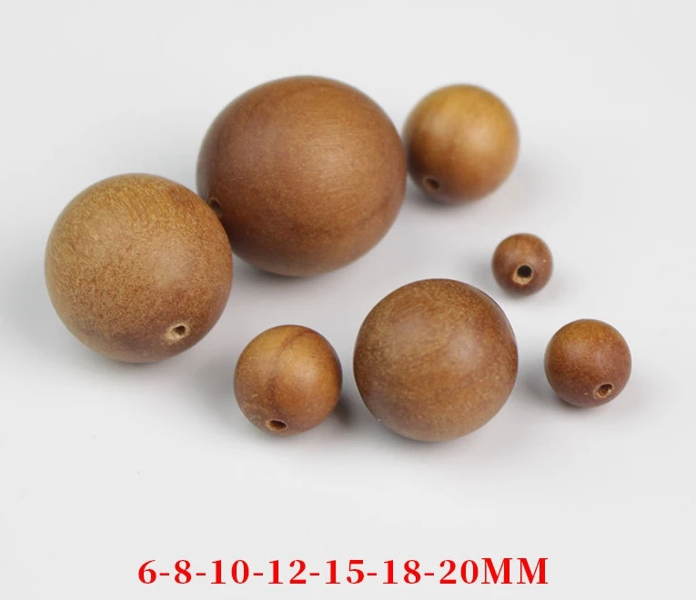 6-20mm Wooden Buddha Beads Natural Sandalwood Rosewood Loose Beads for Jewelry Making