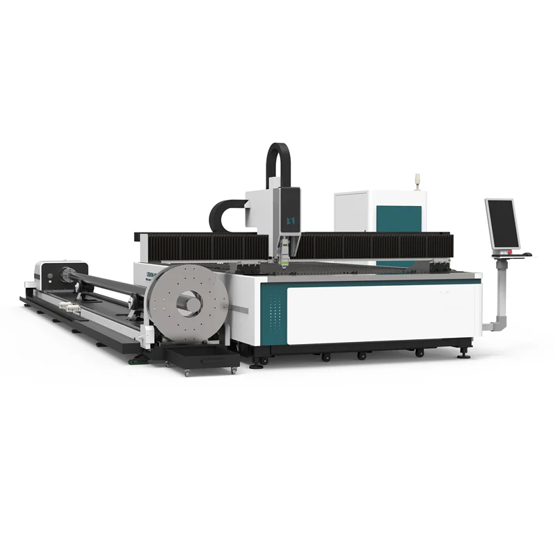 Metal Plate +Round/Square tube Exchange table Fiber laser cutting machine  for steel aluminum