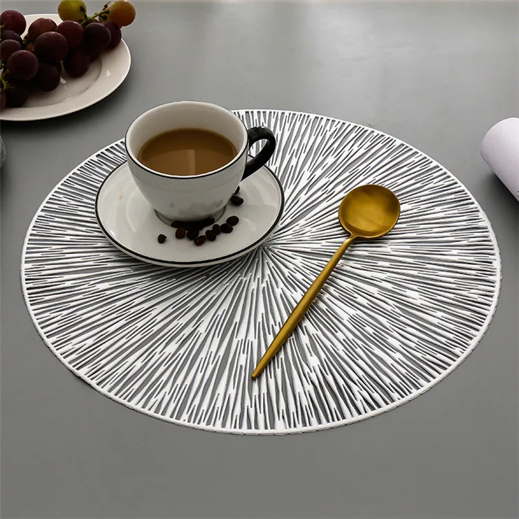 Luxurious PVC Hollow Insulation Coaster Pads Round Table Bowl Mats Heat Resistant Placemat For Dining Table Decorating