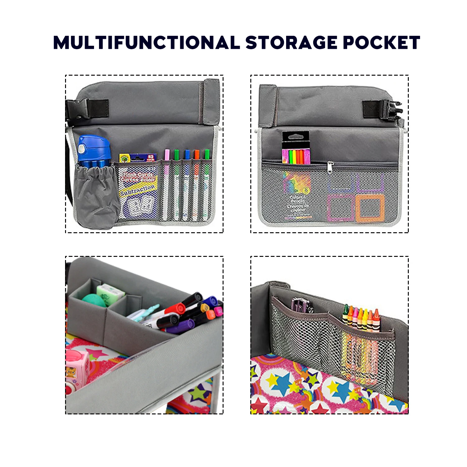 Kids Car Travel Seat Tray Baby Stroller Tray Airplane Play Table Activity Organizer Snack Lap Tray