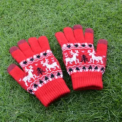 Прямая продажа с фабрики рождественские жаккардовые перчатки с оленем для сенсорного экрана Зимние перчатки для Хэллоуина теплые перчатки