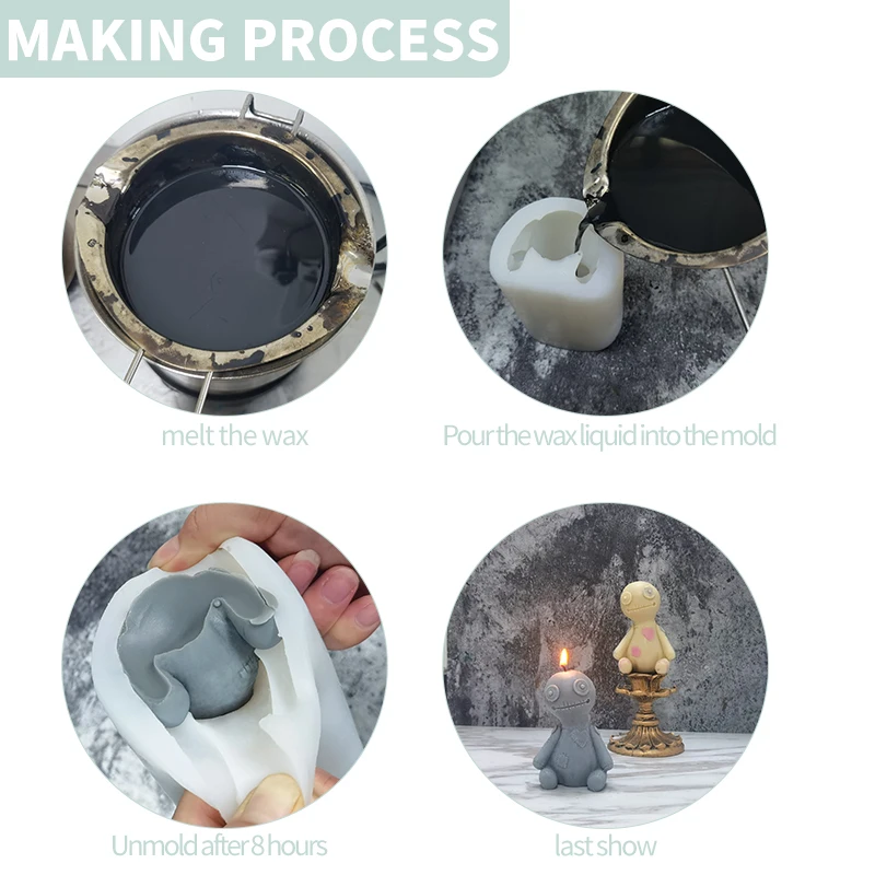 DUMO Horror Voodoo Doll Candle Mold Silicone Watchover Voodoo Baby Dolls Candle Handmade Home Decoration Custom Mold
