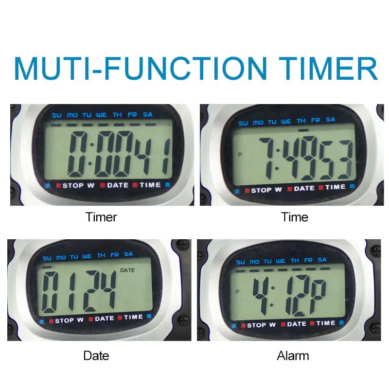 EMAF OEM Good quality clear digital time display count up digital stop watch waterproof 0.01s alarm stopwatch with time date