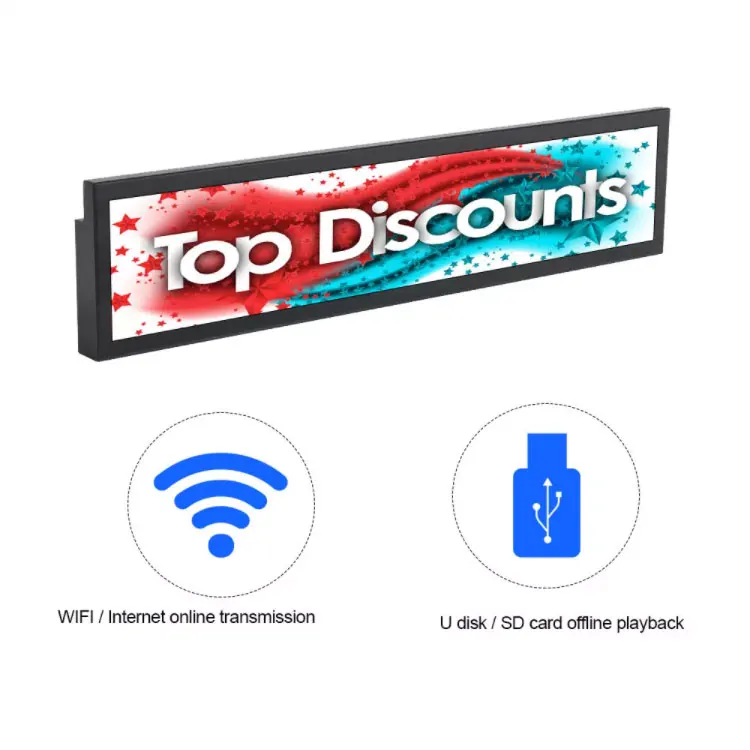 23.1 inch indoor super wide LCD screens stretched bar Advertising Display