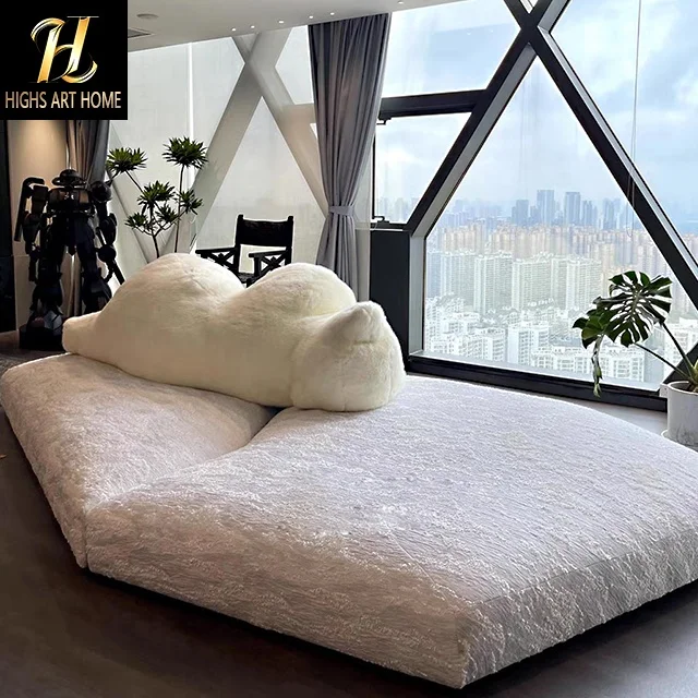 Italian Design Simple Modern Style Deluxe Villa Living Room Polar Bear Shape Velvet Sofa