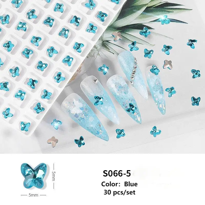2024 fashion nail art butterfly decorations DIY shine nail beauty crystal bows nail decoration zircon alloy for Arte de unas
