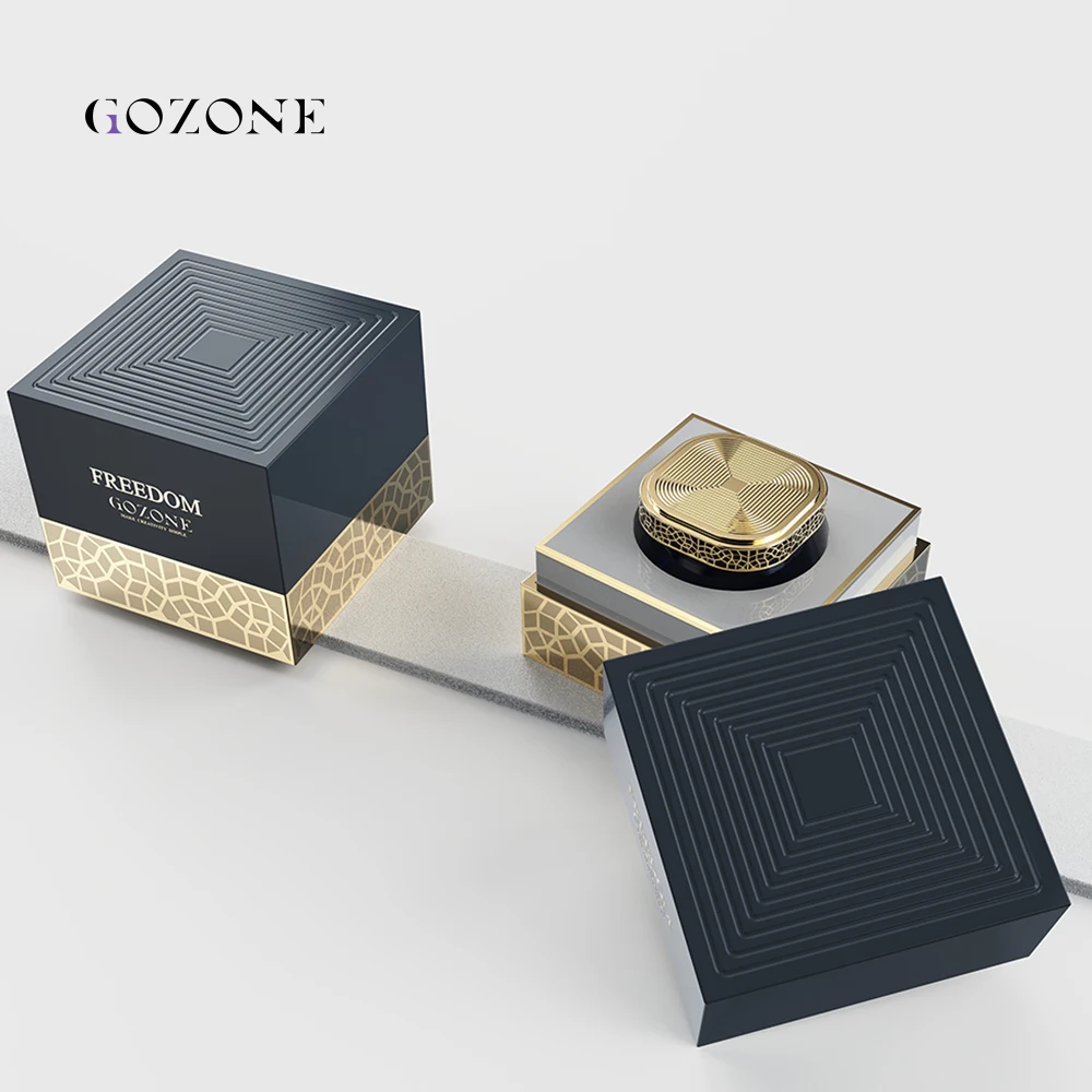 Manufacturers Decorative 1 Oz 35 Gram Opaque Luxury Wide Mouth Amber Bakhoor Arabic Glass Jar Supplier