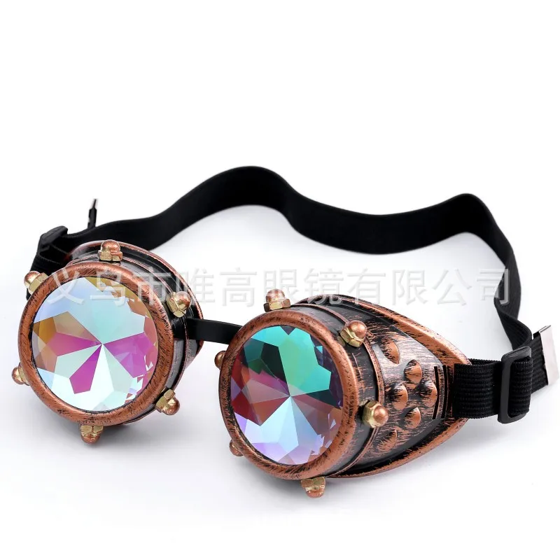 Steam punk kaleidoscope goggles Steam punk Halloween decorative goggles with hat COS glasses