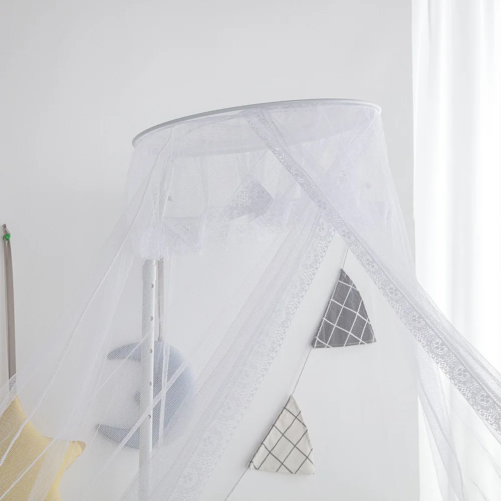 Factory 100% Polyester Crib Baby Bed Round Top Canopy Mosquito Netting and Baby Bedding Mosquito Curtain