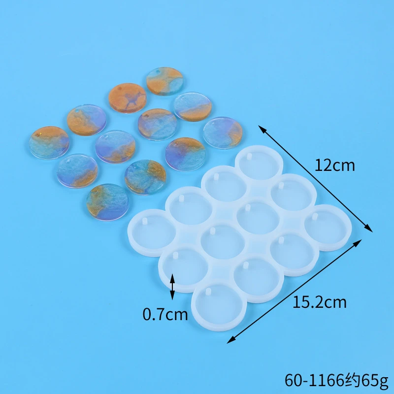 M1 Round Oval Epoxy Resin Pendant Casting Earrings Necklace Jewelry Making Mold With Hole for DIY Keychain Crafts