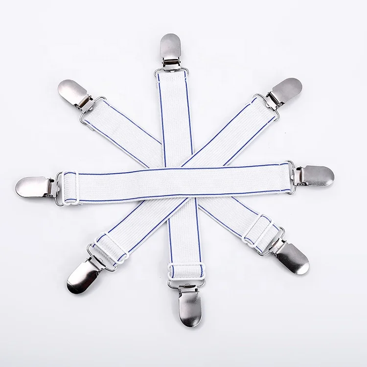 Wholesale 4PCS/PACK Adjustable Elastic Bed Sheet Holder Corner Strap Sofa Bed Bands Grippers Bed Sheet Fastener Clip