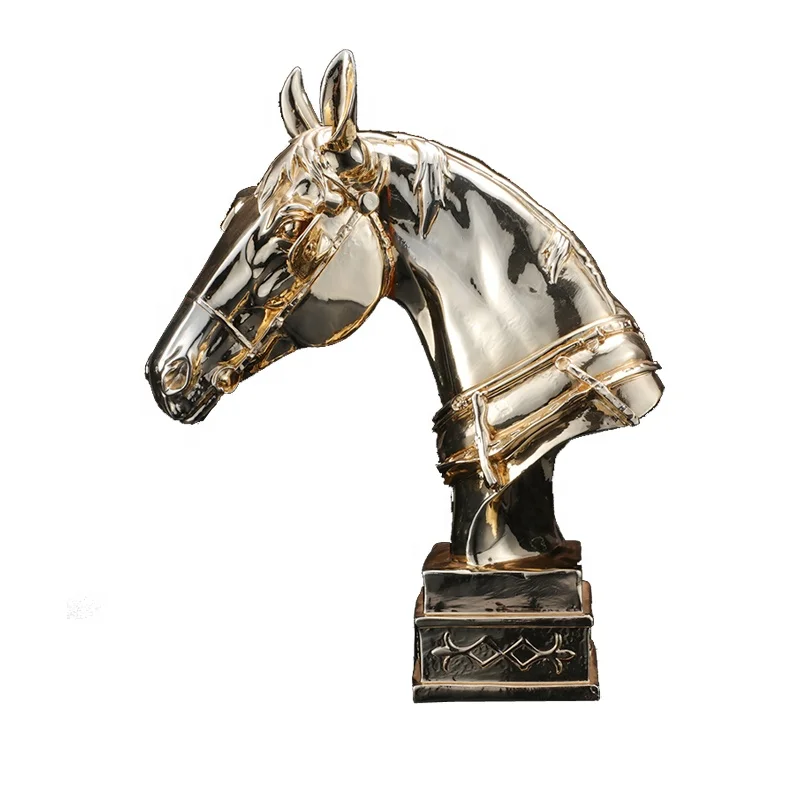 2020 New Design Nordic Modern Creative Horse Head Ornaments Home Model Animal Resin Crafts For Living Room Decoration