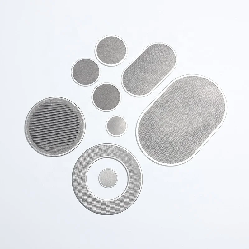 Stainless Steel Porous Metal Mesh Filter Square Hole Filter Discs Multilayer Woven Metal Filter Mesh with Aluminum Edge