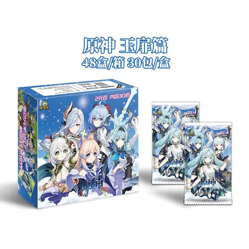 Оптовая Продажа с фабрики google 48 коробок аниме Genshin Impact TCG play Cards сексуальная девушка подарок богиня истории игральные карты