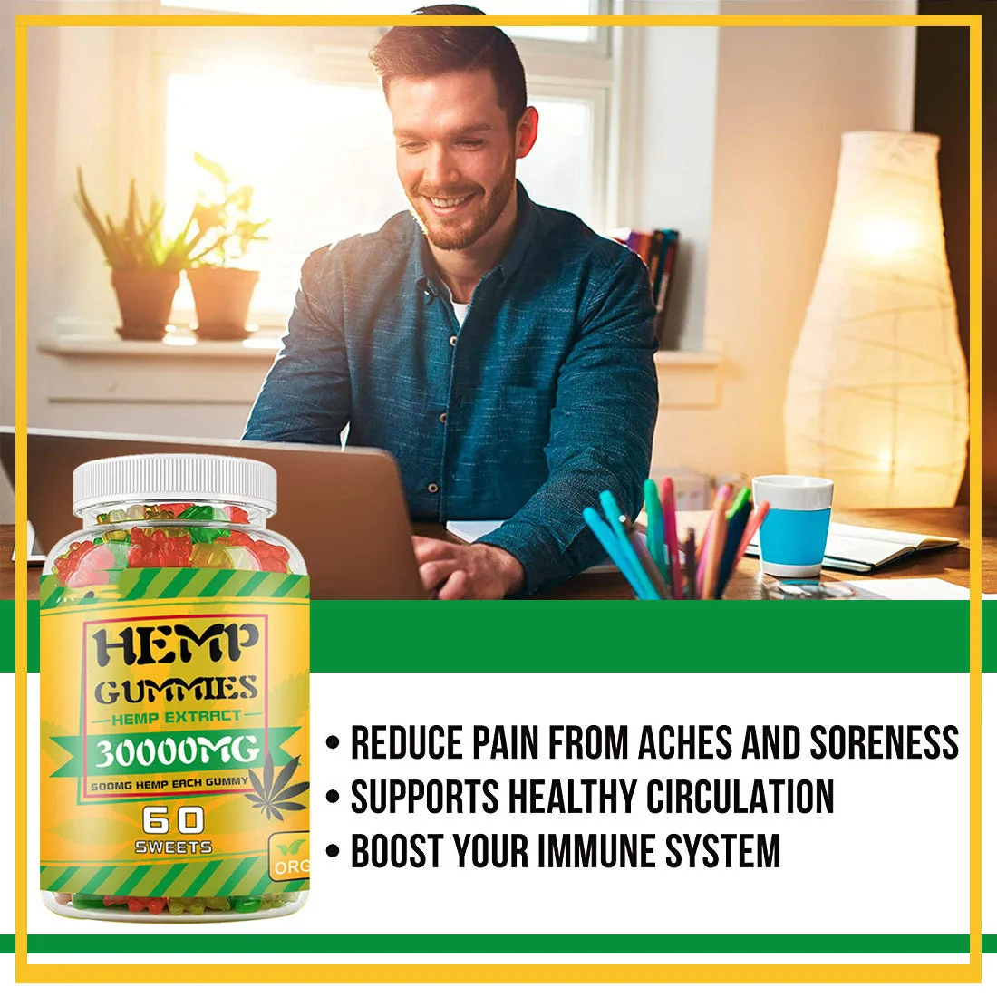 Premium Potency Natural Hemp Product Hemp Gummies Advanced Extra Strength Great for Stress & Energy