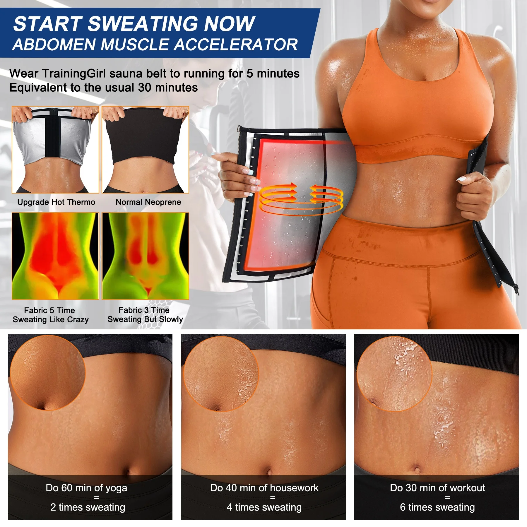 Trending Custom Logo Waist Trainers for Women Belly Fat Sauna Suit Waist Trimmer Sweat Bands for Hourglass Body Shaping