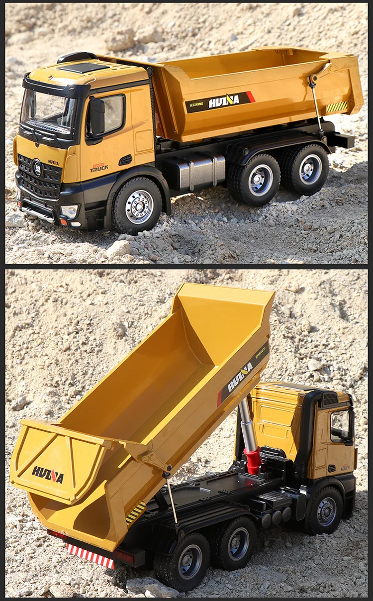 2020 Hot style mini skip car Dump truck, Remote control toys Alloy Tilt tip lorry durable material  tilting cart