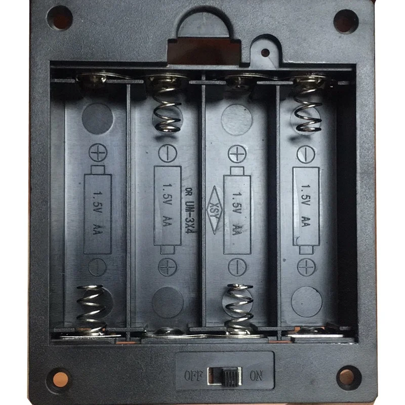 Battery Box Eco-friendly Material 6v 4*aa Embedded Battery Holder Case with Cover Switch