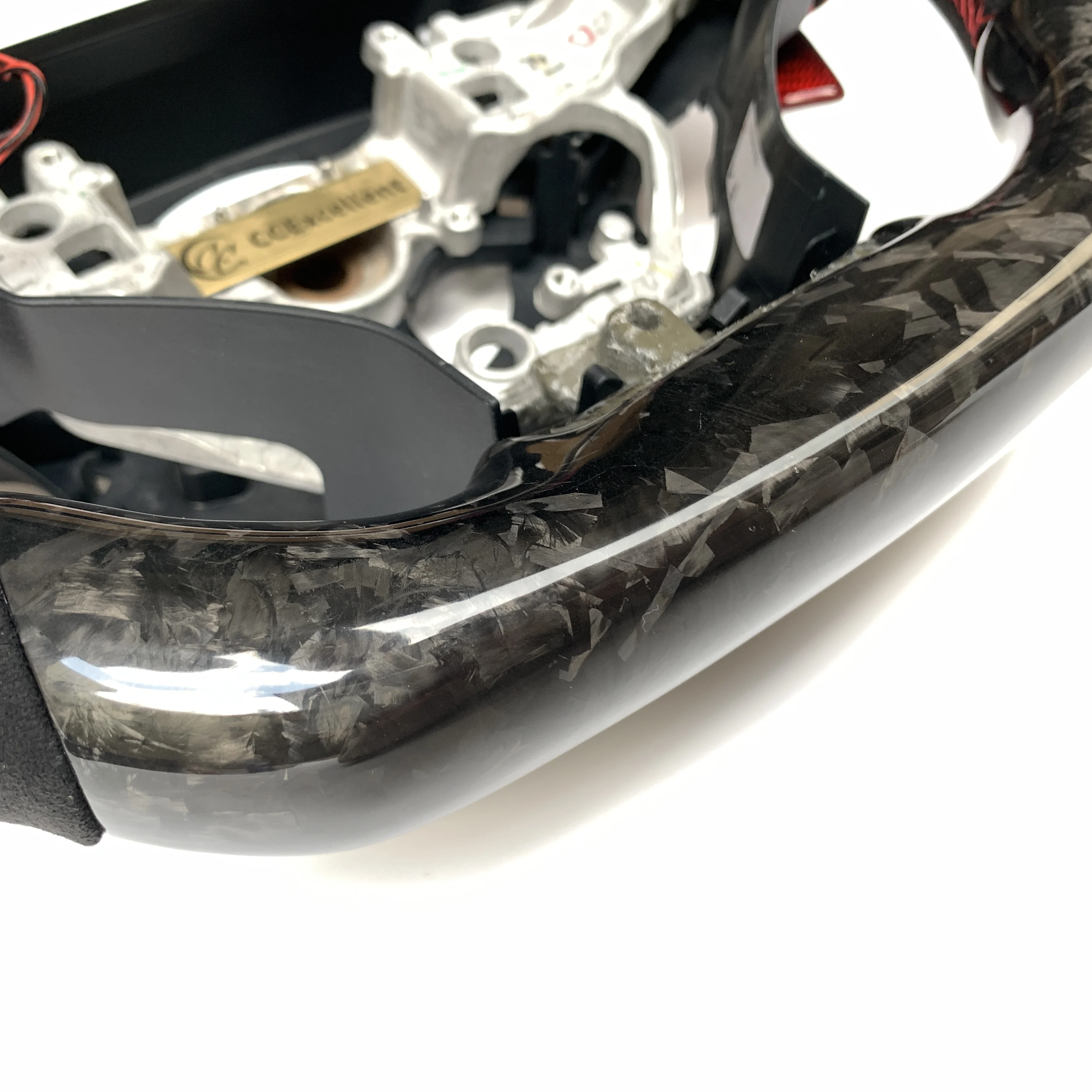 Factory supply forged LED carbon fiber steering wheel for Lexus 2014+ is250 is350  with red paddle shifters