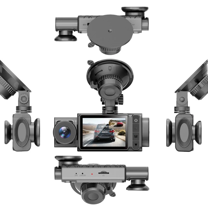 OEM  3 In 1 Car Dvr 170 Degree 1080p Hd Dash Cam Dual Lens Dashcam With Rear View Camera Car Front Back Inside Video Recorder