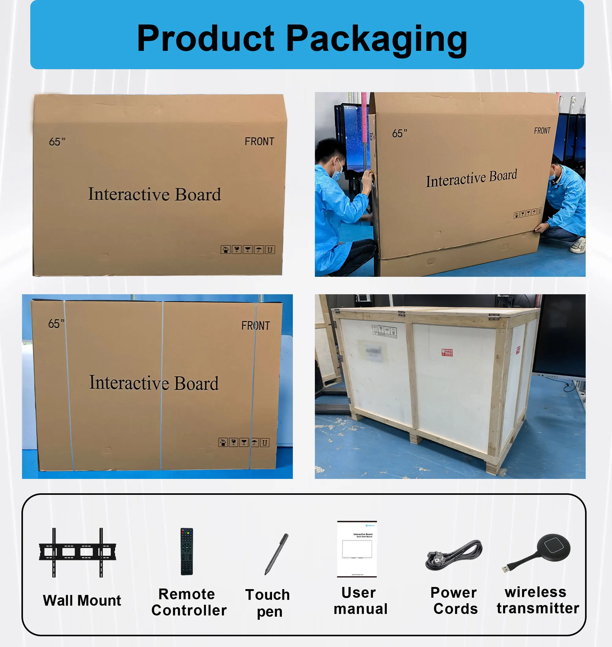 HDFocus 105 Inch Dual System LCD Interactive Whiteboard Perfect for Education and Corporate Meetings