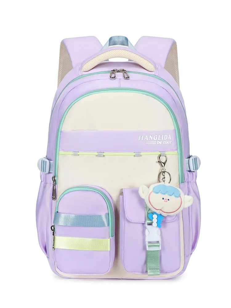 Middle school student bag Girls junior high school students color collocation fashion backpack campus student backpack