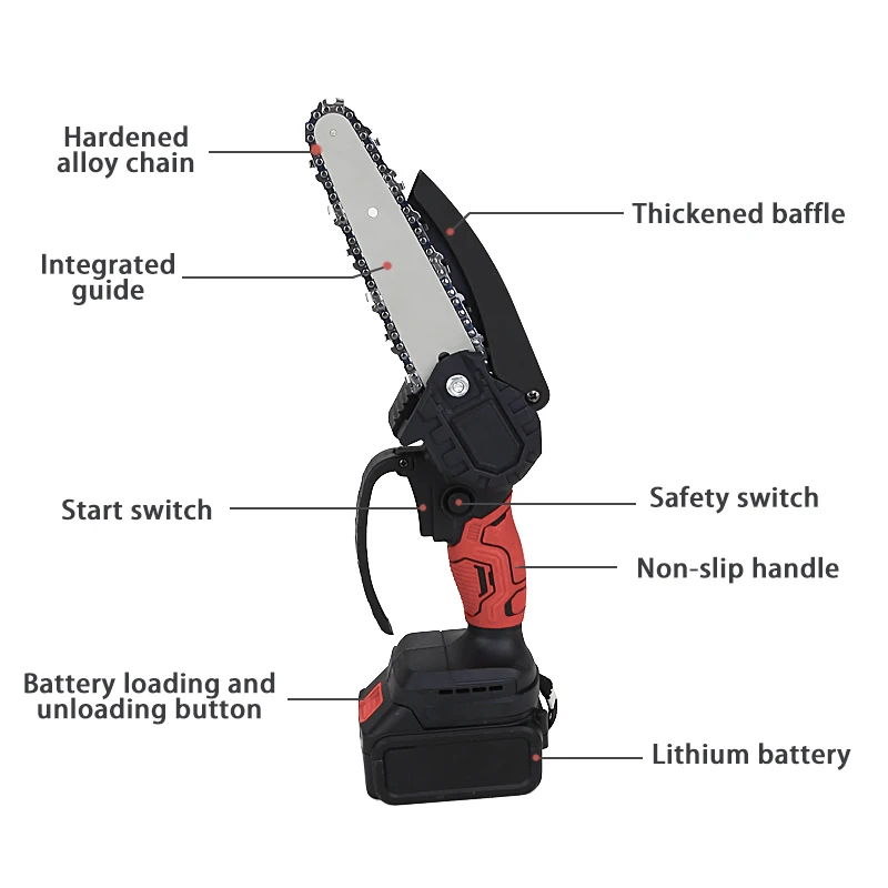 Mini Electric Chainsaw Rechargeable Cordless Battery Lithium Electric Chainsaw Garden Electric Chainsaw