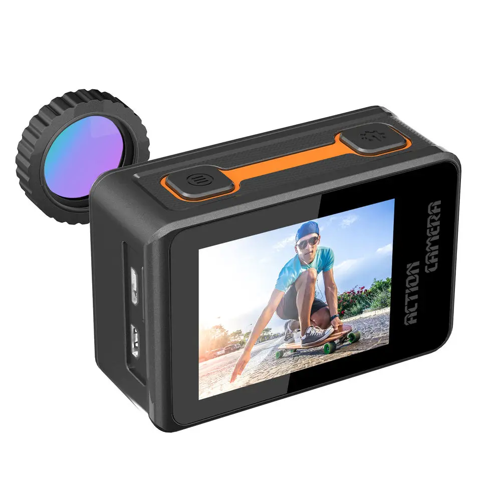 4K 60fps WiFi Спортивная камера Водонепроницаемая 30M Sport Dual Screen six фильтры action camera