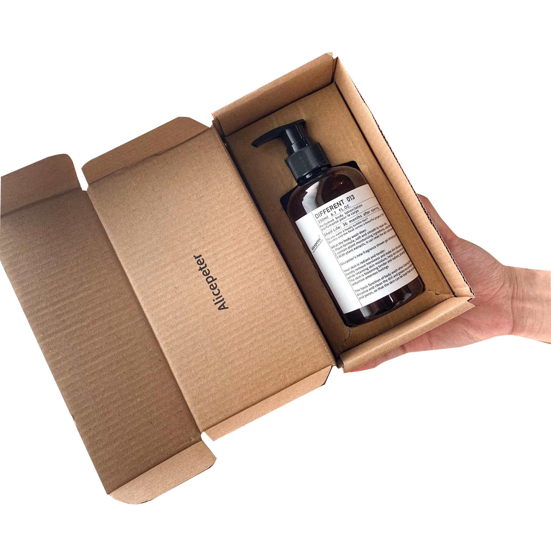 Shock-proof Insert Recycled Custom Corrugated Paper Packaging Box With for Body Lotion and Shampoo