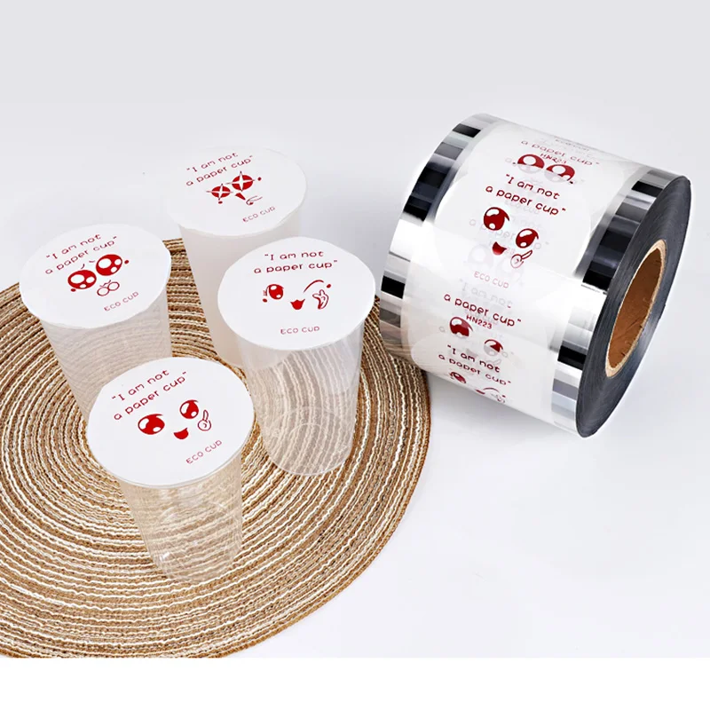 Custom Printing Logo Esay Peel Bubble Tea/Yogurt Cup Sealing Film For Plastic/Paper Cup