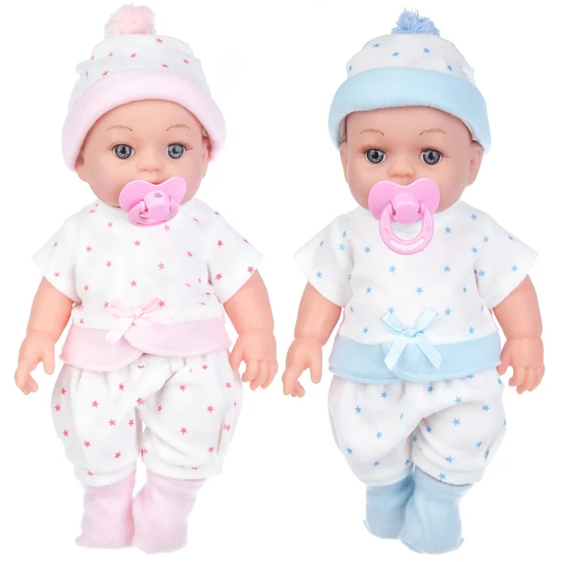 12 inch new born baby dolls made of vinyl with pacifier