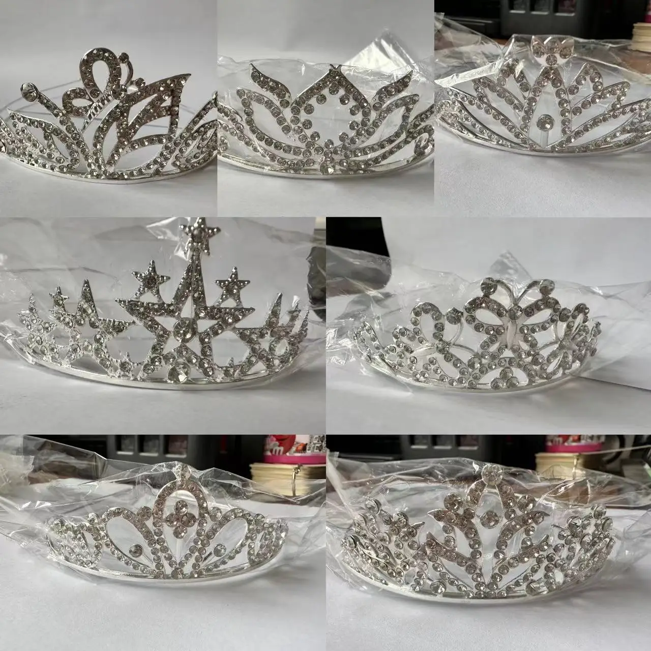 31 Design Child Hair Jewelry Party Show Princess Crown Headband Wedding Bridal Silver Rhinestone Wholesale Crowns and Tiaras