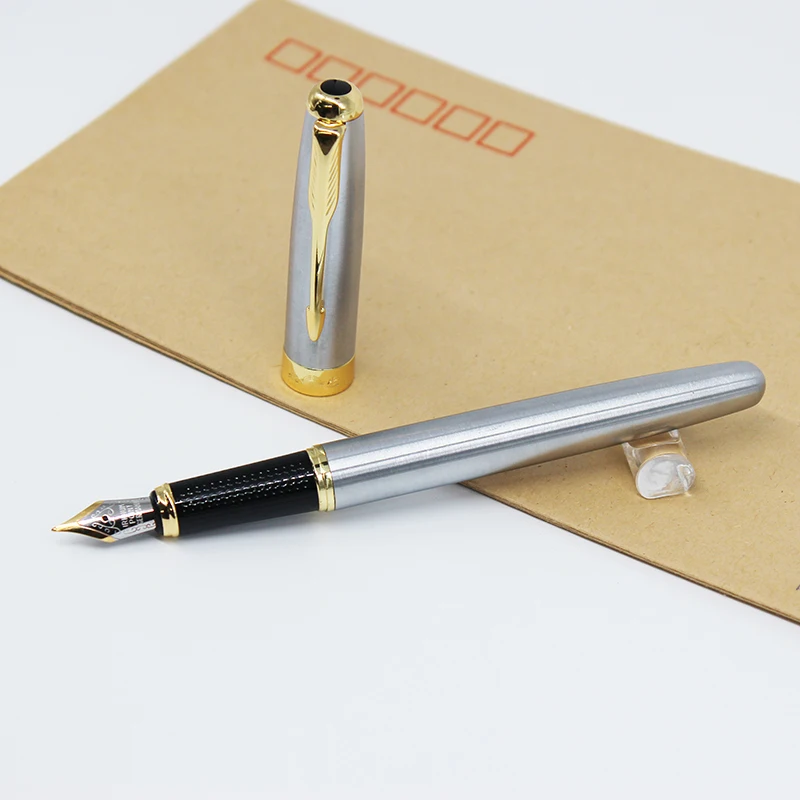 Black Silver Ball Point Pen Luxury Heavy Custom Logo Advertising Premium Gift Metal Pen