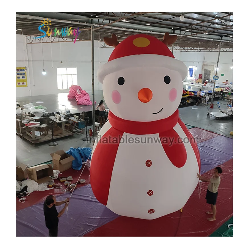 Гигантские надувные для рекламы рождественские привлекательные праздничные украшения милый снеговик