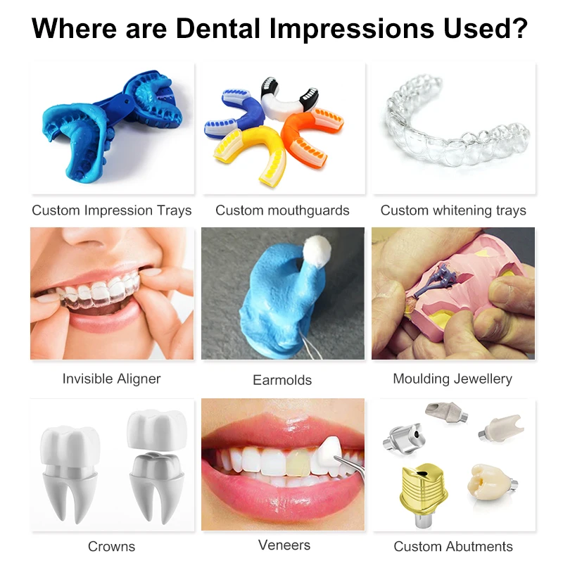 Dental Silicone Materials Impression Tray Putty  Grills Teeth Tooth Model Impression Material Molding Custom Grillz Mold Kit