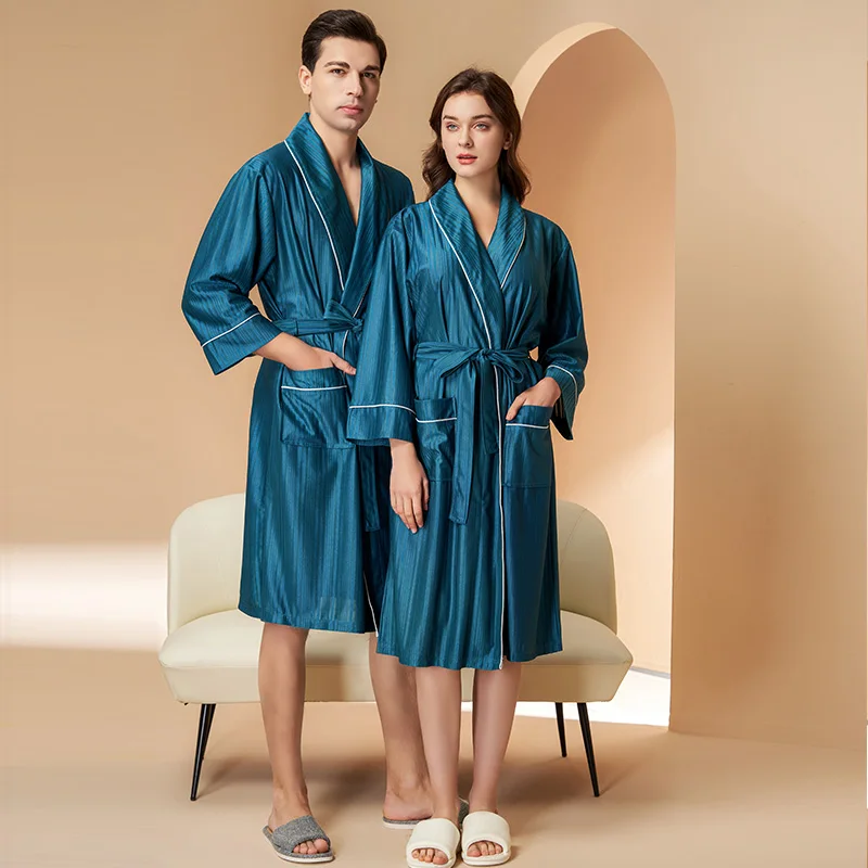 Luxury couple night dress robe de mariage nightgown couples robes pajamas for men and women