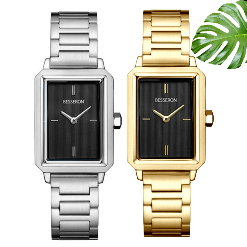 Hidden Clasp Square Case Quartz Watch montre pour fille montre de luxe pour femme inoxydable wholesale women gold wristwatches