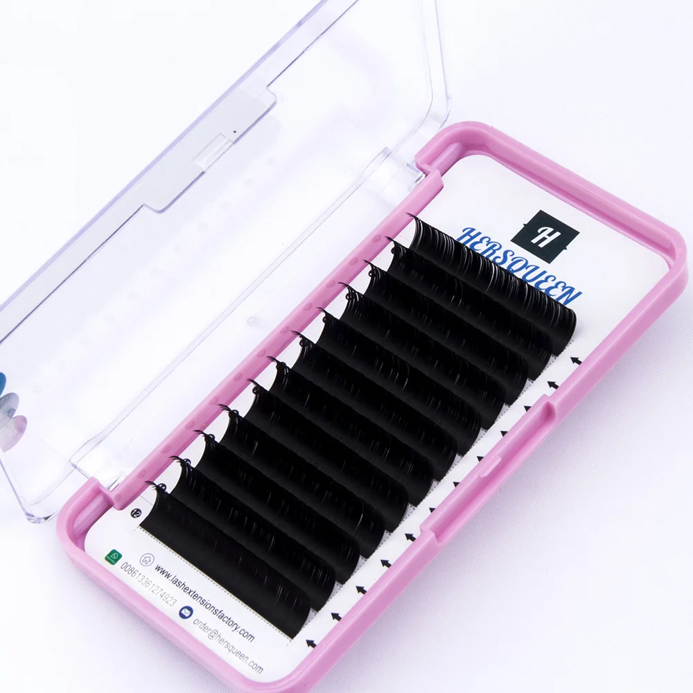 0.20 natural 3D flat individual eyelash extensions super loose based easy lashing premium ellipse flat classic lashes spit tips