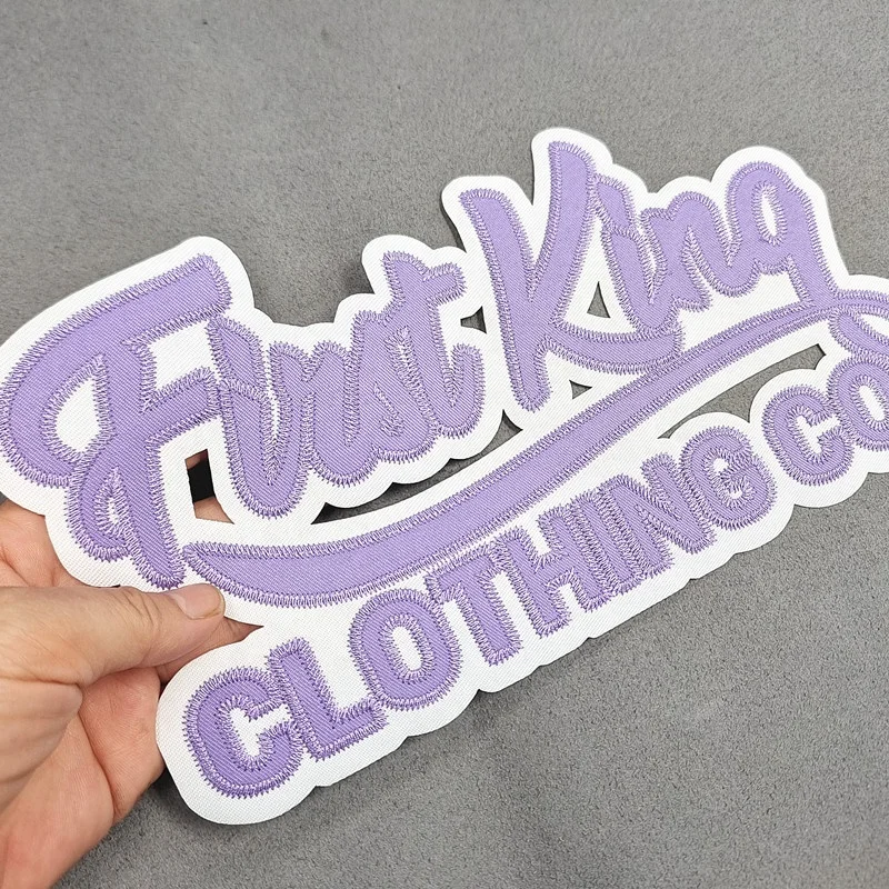 Wholesale Laser Cut iron on embroidered Tackle Twill Patches Poly twill patch For Sports Wear